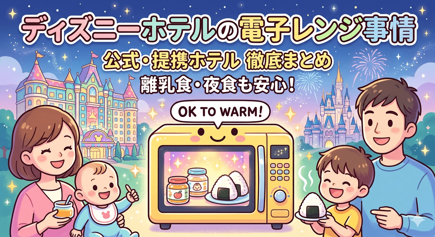 ディズニーホテルに電子レンジはある？全公式・提携ホテルの設置場所と離乳食対応まとめ